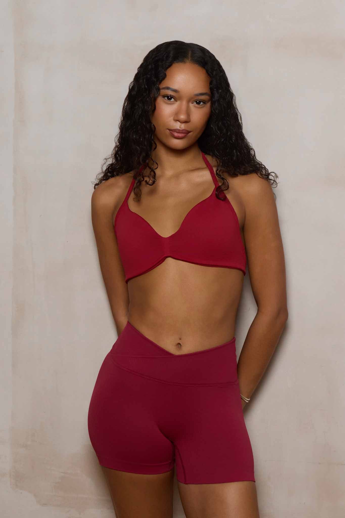 SuperSculpt V-Waist Scrunch Bum Shorts | Crimson Red