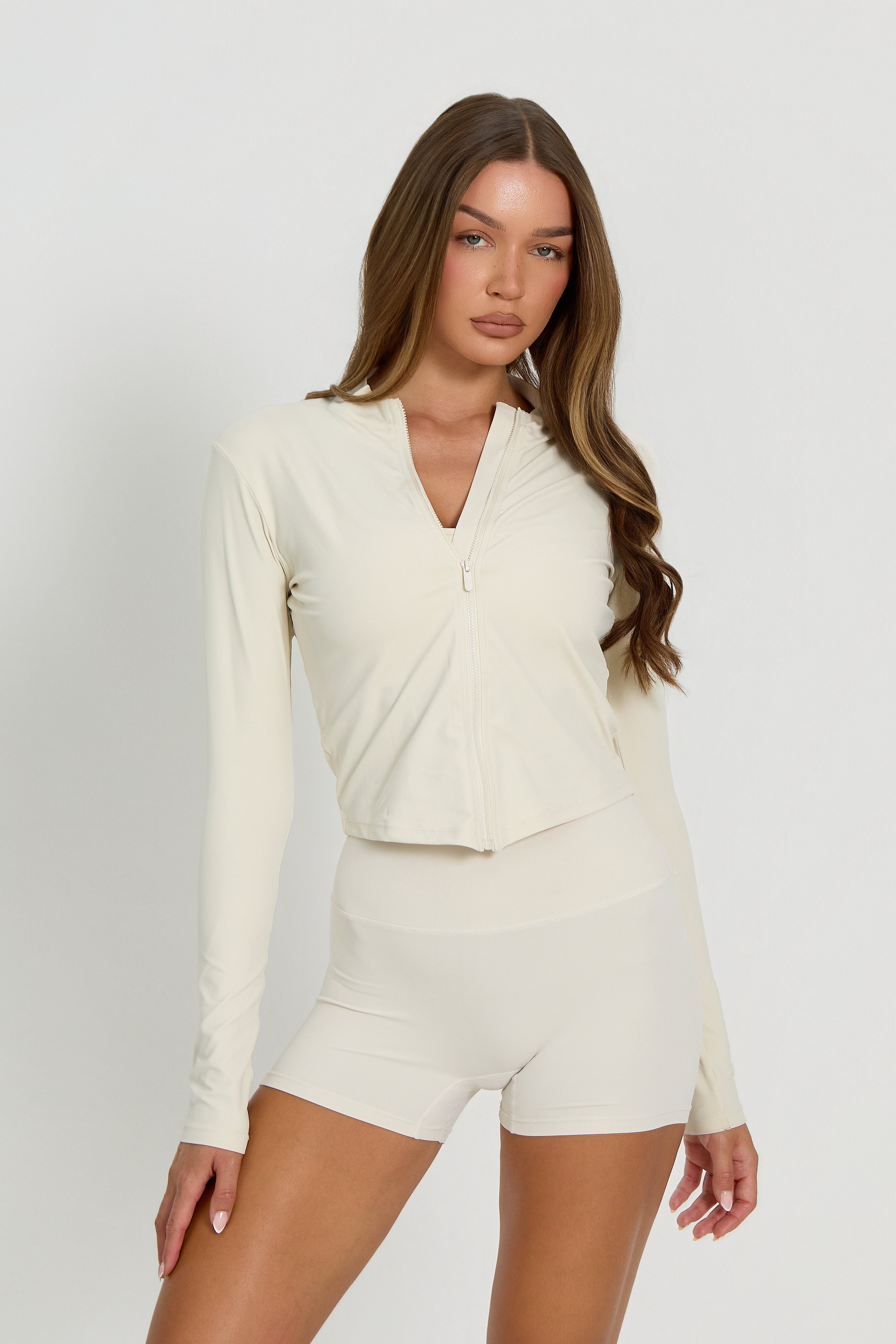 Core Zip-Up Jacket | Ivory White