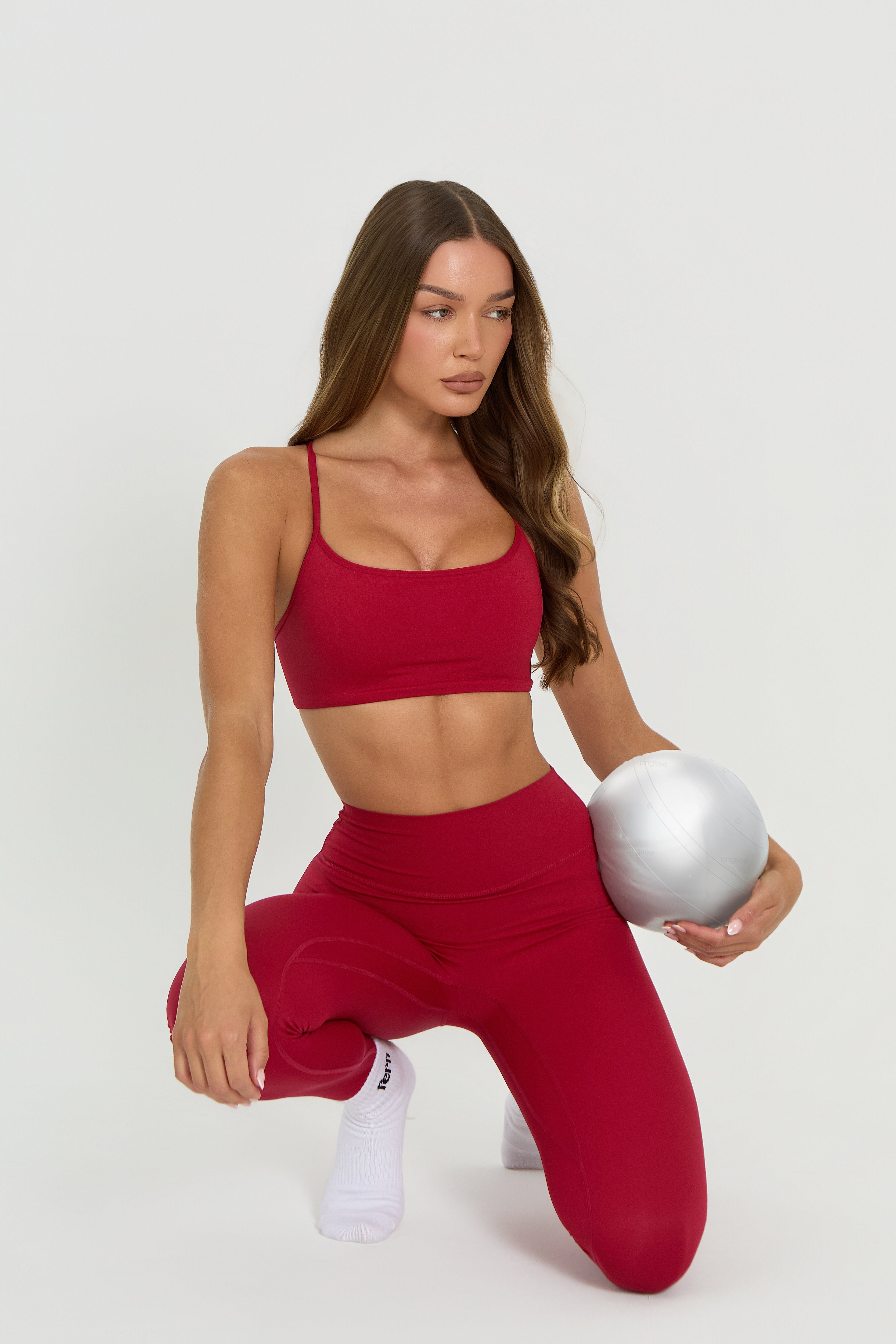 Core Backless Sports Bra | Cherry Red