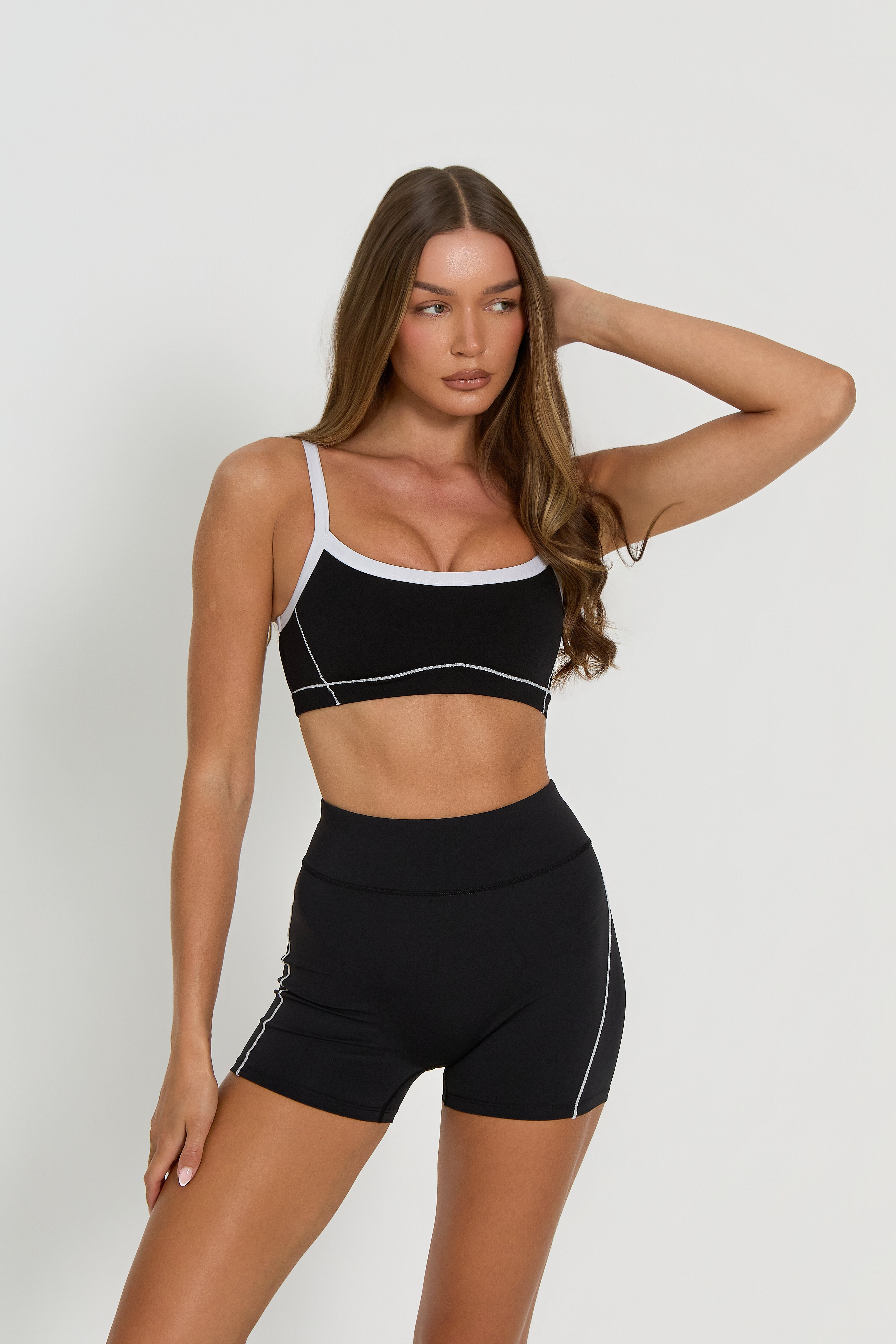 Contrast Sports Bra | Shadow Black
