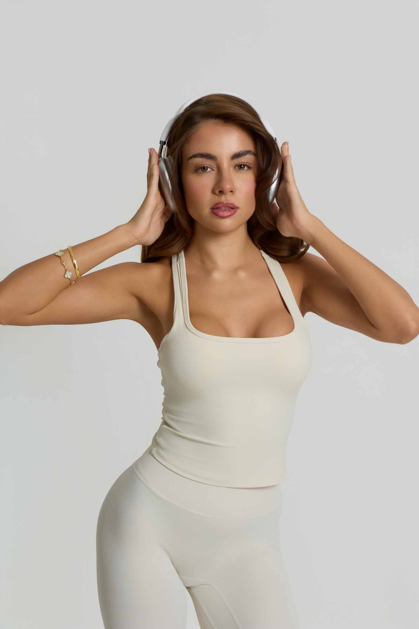 Core Racer Back Tank | Ivory White