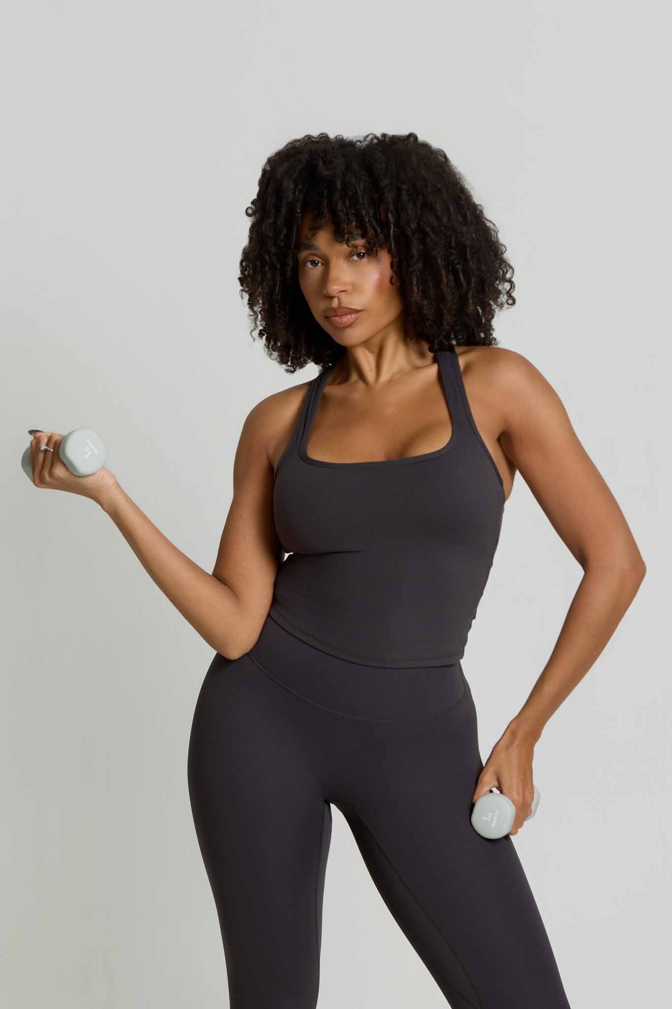 Core Racer Back Tank | Charcoal Grey