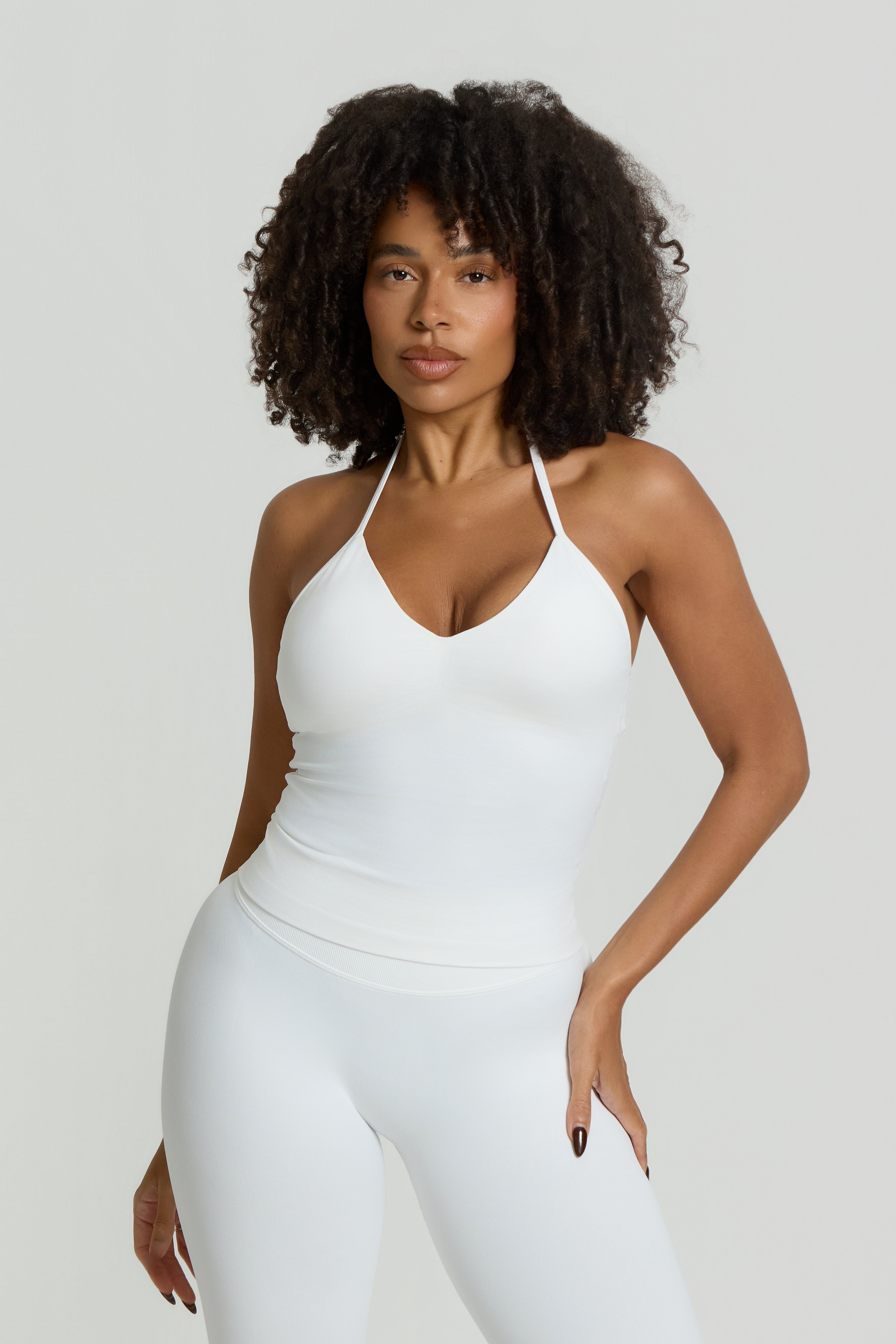 SuperSculpt Halter Neck Tank | White