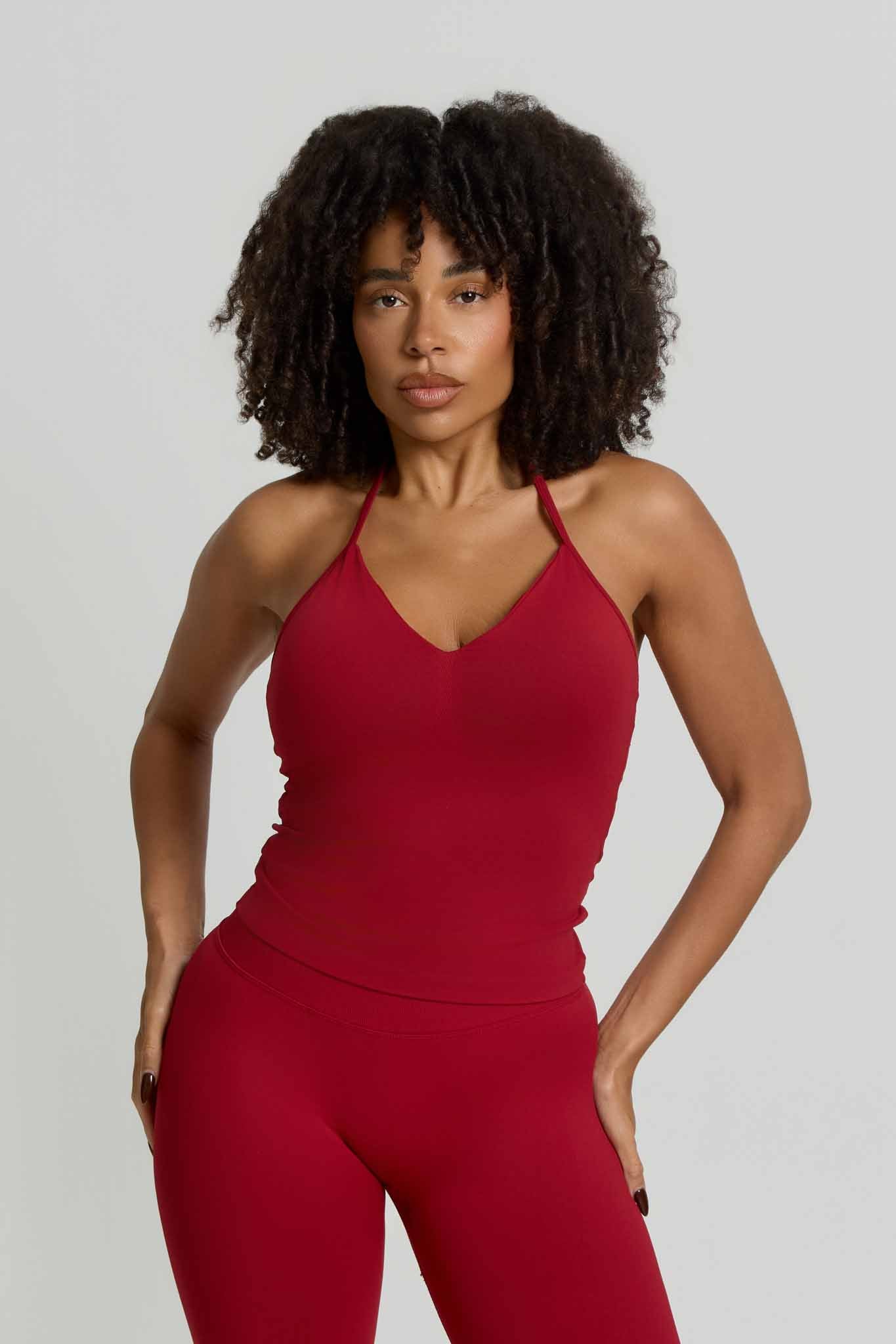 SuperSculpt Halter Neck Tank | Cherry Red