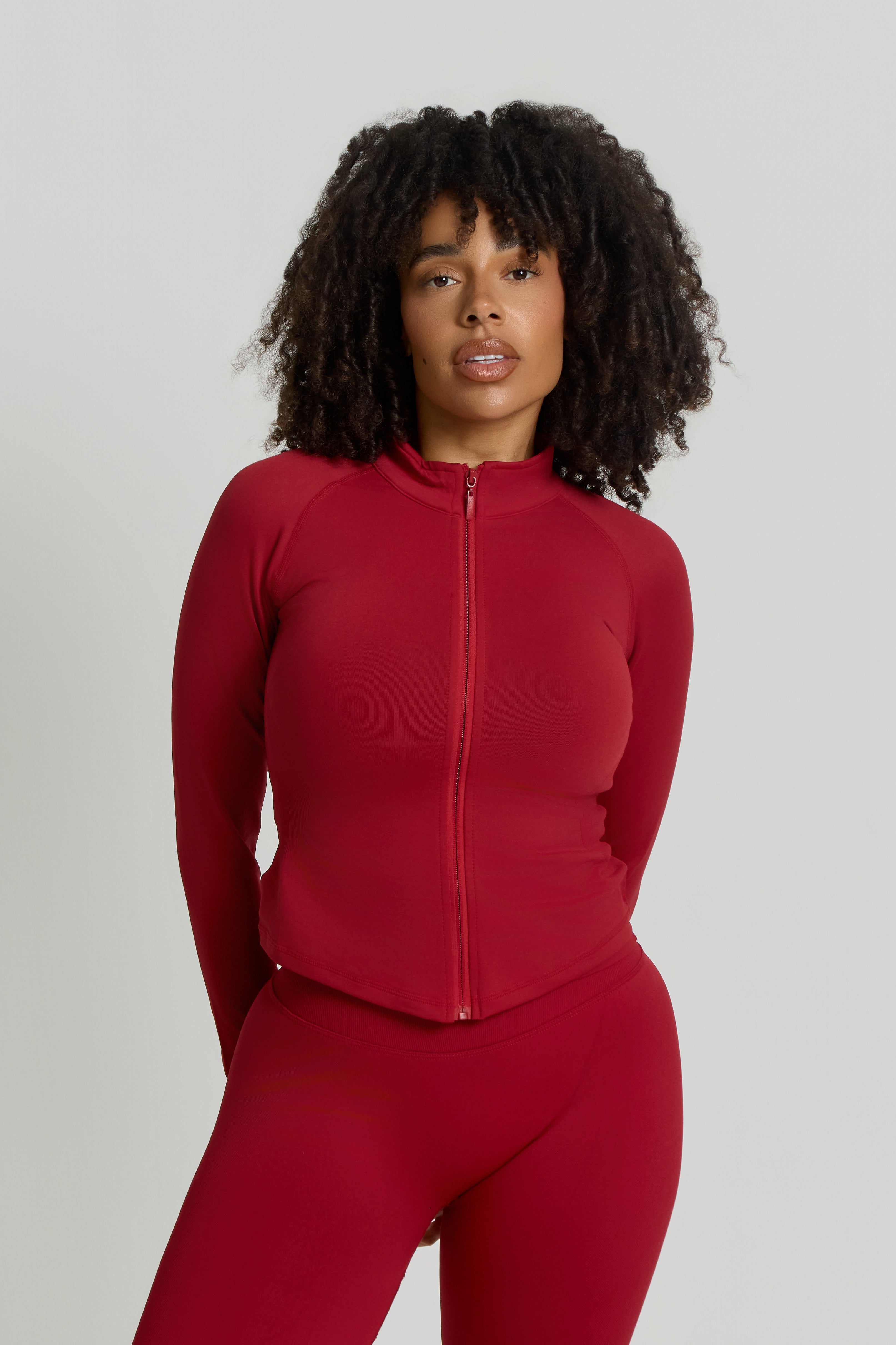 SuperSculpt Zip Up Jacket | Cherry Red
