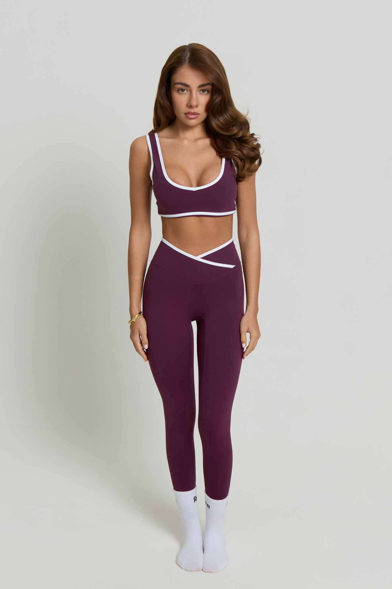 Flow Wrap-Over High Waisted Leggings | Plum
